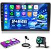 NHOPEEW 2G+64G Android Autoradio per Toyota Avensis 2002-2008 - Senza fili Carplay e Android Auto - 9 pollici Android Stereo con WiFi EQ GPS Mirror Link FM RDS + AHD Telecamera posteriore&Mic