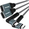 Thsucords Cavo di Estensione USB C da 1M 2 pezzi, Angolo Retto 90 Gradi Tipo C 3.2 (20Gbps) Maschio a Femmina per MacBook, iPad Pro, Switch
