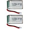 RmtcBal Set di 2 batterie LiPo 902540 3,7 V 800 mAh 25C ricaricabili con connettore Molex 2.0, compatibili MJX X400 X800 X300C S670 V950HD V2450 HS110 HS200 Drone RC Elicottero