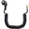 LANMINGLEL Cavo a spirale a 3 fili, cavo di prolunga Schuko, cavo a spirale con spina Schuko, 3 x 1,0 mm², 16 A, 230 V, IP44, per casa, ufficio, magazzino 3M