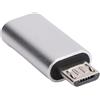 RiteAV Adattatore da USB-C a micro USB, da femmina di tipo C a micro USB maschio, grigio