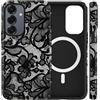 Yoedge Magnetica Cover per Samsung Galaxy S25 5G Fiori Pizzo, Aesthetic Nero Lace Moda Motivo, Compatibile con MagSafe Silicone Custodia Disegno per Ragazza Donne,Case per Samsung S25 5G 6,7, Vintage