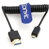 Eonvic Cavo a spirale HDMI 2.1 8K HDMI a Micro HDMI ad alta velocità sottile HDMI maschio a maschio, cavo a spirale per Canon M5/m6 Sony A7 A7R A7S A6500 6300 6000 5100 Panasonic GH4