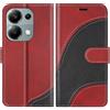 BoxTii Cover per Xiaomi Redmi Note 13 PRO 4G / Xiaomi Poco M6 PRO 4G, Custodia in PU Pelle Portafoglio, Magnetica Cover a Libro con Slot per Schede per Redmi Note 13 PRO 4G, Rosso