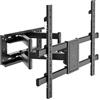 GUZHIKU Supporto TV Parete per 50-90 Pollici fino a 75 kg, Doppio Braccio Staffa TV Girevole Inclinazione Estensibile, Movimento Completo Braccio TV Regolazione Altezza Gancio, Max VESA 600x600mm