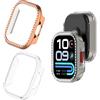 Generic 2 custodie glitterate con diamanti per Redmi Watch 6 Active | Custodia rigida in policarbonato per smartwatch da donna e ragazza