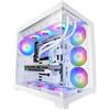 Mars Gaming MCV5, Case PC ATX, Vetro Temperato Panoramico, 4x Ventole ARGB 120mm, 7 Slot PCI Orizzontali + 2 Slot PCI Verticali, Compatibile con Schede Madri a Connettore Inverso, USB-C, Bianco