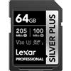 Lexar Scheda di memoria professionale Silver Plus SDXC UHS-I da 64 GB