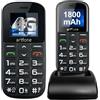 artfone CS188 4G Telefono Cellulare per Anziani con Tasti Grandi, Bluetooth,Funzione SOS, Chiamata Rapida,Base di Ricarica,Funzione di orario,Batteria da 1800 mAh, Aiuto auditivo,FM Radio,Torcia,USB-C