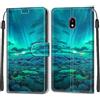 SIENIANLINE Cover per Samsung Galaxy J5 2017 custodia portafoglio Aurora | Chiusura magnetica, Scomparti carte, Funzione supporto, Pelle PU flip cover per Samsung J5 2017
