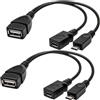 Seefey 2 adattatori OTG Micro USB con connettore micro USB 2.0, tipo A + connettore di alimentazione, cavo OTG da 20 cm per hard disk esterno collegare cellulare e tablet