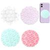 Leeneen 4 supporti rotondi con 28 ventose, in silicone, per tutti i telefoni, per selfie e video (bianco e rosa)