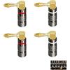 Quonex 4 Pezzi Spina Banana 90 Gradi, Connettore Banana Altoparlante, Adattatore 4.5 mm per Amplificatore, Cavo Audio, Sistema Home Cinema, Ricevitore Stereo, Nucleo in Rame Puro, Placcato Oro 24 Carati