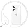 NALIA Cover con Collana per iPhone 16 Plus - Custodia Ibrida, Bianco | Mani Libere, Zero Stress, Retro Cristallino, Il Tuo Tocco Di Stile, Airbag Invisibile, HANGIT PRO
