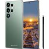 Maustron Smartphone Maustron G26Ultra con Android 14 e 4G | 256 GB di memoria | Schermo HD+ da 7,3 pollici | Un cellulare moderno per la vita di tutti i giorni (verde)