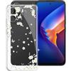 XINGCHOU per TCL K70 5G (6.80) Custodia, Trasparente Morbido Silicone Protettiva Case, Ultra Sottile Anti-Graffio TPU Bumper Cover per - Fiori bianchi