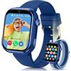BANLVS 4G Smartwatch Bambini GPS con Doppia Fotocamera, Videochiamate, Torcia, Blu | Orologio Smartwatch Bambini con Chiamate, Chat Vocale, SMS, SOS, Modalità Scuola, Sonno, IP68, Contapassi, Ragazzi e Ragazze