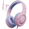 Acer Cuffie per Bambini, Jack da 3,5 mm, Limite di Volume 85/94 dB | Pieghevoli e Regolabili, Suono Stereo Over-ear, Cuffie Bambini per iPad, Kindle, PC, Tablet, Scuola(Viola Rosato)