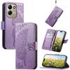 JIUNINE Cover a Libro in Pelle per XIAOMI Redmi 17, Viola | Custodia Portafoglio Antiurto in Pelle Sintetica, Motivo Farfalle 3D, Portacarte, Supporto Regolabile, Chiusura Magnetica