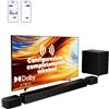 ULTIMEA Sistema Surround 7.1 Wireless per TV con Dolby Atmos | 432 W di picco, subwoofer wireless 6,5", 2 surround wireless, HDMI eARC, Bluetooth 6.0, controllo app, Poseidon M100