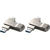 Lexar D40E 64 GB Dual USB Drive, Chiavetta USB Type C, Champagne Argento (Confezione da 2)