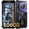 FOSSiBOT F101 Pro Rugged Smartphone, Batteria 10600mAh (Nero) | 15+128 GB/2 TB Smartphone robusto, doppio schermo FHD+ da 5,45 pollici, doppia SIM 4G, impermeabile e NFC