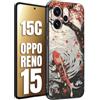 CUSTOMIZZA - Custodia cover nera morbida in tpu compatibile per Oppo Reno 15 - Reno 15Cgiapponese lago carpa koi rossa con foglie d'acero rosso disegnata tattoo