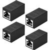 LUDHEP 4 Pezzi Accoppiatore RJ45, Connettore Ethernet Adattatore LAN Estensore di Rete Femmina RJ45 per Cavo LAN, Cavo di Rete, Ethernet, Accoppiatore di Rete Cat7, Cat6, Cat5e, Cat5-Grigio