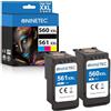 NINETEC PG-560 XL CL-561 XL Cartuccia di inchiostro nero e colorato per Canon Pixma TS5350i, TS5350a, TS7450i, TS7450a, TS5355a, TS5351i, TS5351a, TS7300, TS7451i, TS7451a 2pac, ultima CZIP