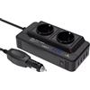 Ayolofei Inverter da auto da 200 W, 12 V a 220 V, convertitore di tensione con 2 prese e 4 porte USB, ricarica rapida, caricatore da auto con presa accendisigari per auto, camper e campeggio