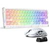 ATTACK SHARK R68HE 8KHz Tastiera Gaming Magnetica & Combo Mouse R5Ultra | Tastiera Cablata Carbon Fiber Alluminio Rapid Trigger RGB + Mouse Wireless 39g con 42K DPI PAW3950MAX-Bianco