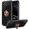 SORAKA Cover per iPhone XS con anello,Custodia in TPU Morbido Custodia iPhone XS Ultrasottile con piastra metallica per Supporto Auto Smartphone Magnetico