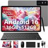 DOFACESH 3K Tablet 13 pollici con Android 16, 36GB RAM+512GB ROM (Estensione 2TB), 4G Lte/5G WiFi, 2940*1840, 11580mAh, 2.2GHz, 13+8MP, Tablet in offerta con Tastiera/WidevineL1/4 altoparlanti-Grigio