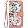 BLOTECH Borsa Telefono Fiori Cover per Motorola Moto G06 Custodia,Astuccio PU Cuoio Borsa Telefono Flower Portafoglio Custodia Libro Floreale Copertura Flip Wallet Case per Motorola Moto G06