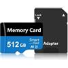 FTOUGHNB Scheda Micro SD 512 GB ad alta velocità,Micro SD Cards compatibile con smartphone, dispositivi di gioco portatili,videocamere, Smart TV e fotocamera