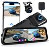 Rimoody 4K Dash Cam Specchietto 1080P Telecamera Posteriore, 9.66 Touchscreen Anteriore e Posteriore Doppia Lente Dashcam, GPS/WiFi e APP Controllo/HDR Visione Notturna/BSD & ADAS/Loop Video/G-Sensor