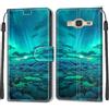 SIENIANLINE Cover per Samsung Galaxy J3 2016 custodia portafoglio Aurora | Chiusura magnetica, Scomparti carte, Funzione supporto, Pelle PU flip cover per Samsung J3 2016