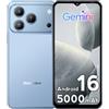 Blackview Wave 7C Smartphone sbloccato con AI, Android 16, Display 6.56 HD+, 16GB+64GB/1TB Telefono Cellular, Batteria 5000mAh, 32MP+13MP, 4G Dual SIM, WiFi 5, Face ID, GPS, OTG, Blu