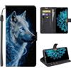 SEHEYA Custodia per Vivo Y78 5G / Vivo V29 Lite 5G Cover a Libro, Lupo Sognante | Custodie Portafoglio Flip Caso in Pelle PU con Motivo Carino Portacarte Interne Fibbia Magnetica Protezione Case