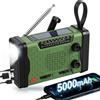 Fantocemea Radio Portatile di Emergenza AM/FM/SW, Radio Dinamo a Manovella con Powerbank Solare 5000mAh, Radiolina Portatile Ricaricabile con Torcia LED, Allarme SOS e Carica USB per Campeggio e Blackout