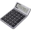 Jectse Tastierino Numerico Bluetooth 2.4G con Calcolatrice (grigio scuro) | Ricaricabile, 12 cifre, display LCD, Bluetooth 2.4G, schermo ribaltabile regolabile, per Laptop