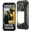 Blackview ROCK 5 Rugged Smartphone, Android 16, 48GB+256GB/2TB AI telefono | 20000mAh, 6,78 FHD+, 108MP+50MP, Lampada campeggio 348lm, Telefono Indistruttibile IP68, 4G Dual SIM, WiFi 5, NFC, OTG, Nero