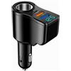 XIAIMIN Caricabatterie USB-C per accendisigari, caricabatterie da auto 4 in 1 con presa accendisigari 12 V/24 V, adattatore multipresa con doppia porta USB-A e USB-C