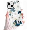 Yoedge Trasparente Cover per iPhone 15, Aesthetic Fiori Disegni Estivi Motivo per Donne Ragazze, Silicone Custodia Telaio Flessibile Retro in PC Case per iPhone 15 6,1, Gigli Bianco
