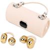 Doni Bomboniere 1 pz Auricolari a Clip Wireless Open Ear con Custodia a Borsetta Cuffie Bluetooth con Microfono e Riduzione del Rumore per Sport Palestra Corsa Ciclismo Viaggio e Lavoro (Beige)