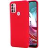 BRAND SET Cover per Motorola Moto G30/G10, Custodia Silicone Liquido con Rivestimento in Tessuto in Microfibra Custodia Soft Touch per Motorola Moto G30/G10-Rosso
