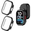 Generic 2 custodie glitterate con diamanti per Redmi Watch 6 Active | Custodia rigida in policarbonato per smartwatch da donna e ragazza
