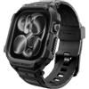 Spigen Rugged Armor Pro Cover con cinturino per Apple Watch 12 46mm | Custodia unibody TPU resistente con cinturino regolabile e dettagli in fibra di carbonio, bordi rialzati - Nero Opaco