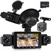 NHOPEEW Dash Cam a 360° a 4 canali per auto con telecamera 1080P | Sensore G, Wi-Fi, controllo tramite app, visione notturna a infrarossi, registrazione in loop, rilevamento del movimento