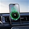 Buithafu Supporto magnetico per auto da 25 W, caricatore Qi con ventola, 360°, per | Luce colorata, anello in metallo per smartphone non magnetici, forte aderenza, adatto per prese d'aria
